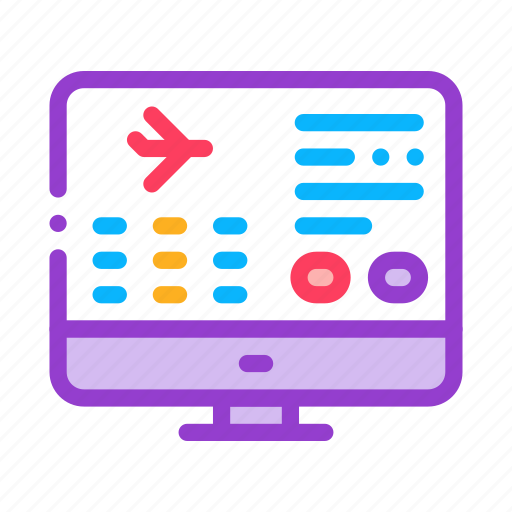 Computer, flight, info, information, screen, site, web icon - Download on Iconfinder