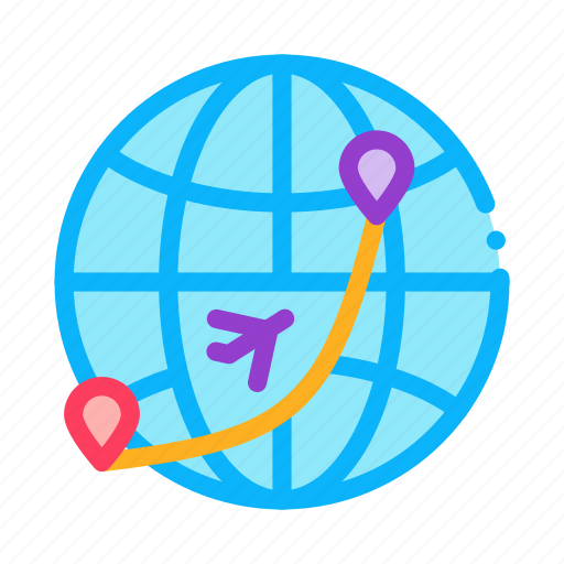 Airplane, concept, direction, flight, globe, international, world icon - Download on Iconfinder