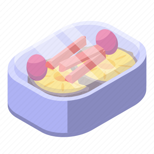 Plane, food, isometric icon - Download on Iconfinder