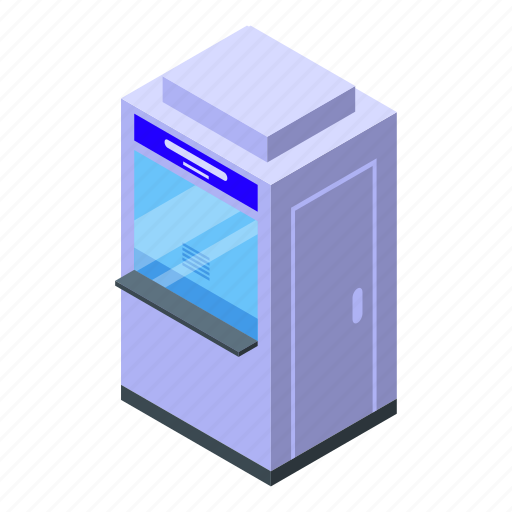 Airport, online, machine, isometric icon - Download on Iconfinder