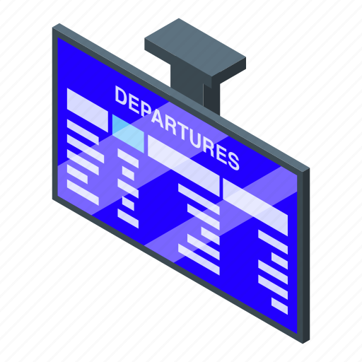 Airport, monitor, isometric icon - Download on Iconfinder