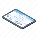 airline, tablet, isometric