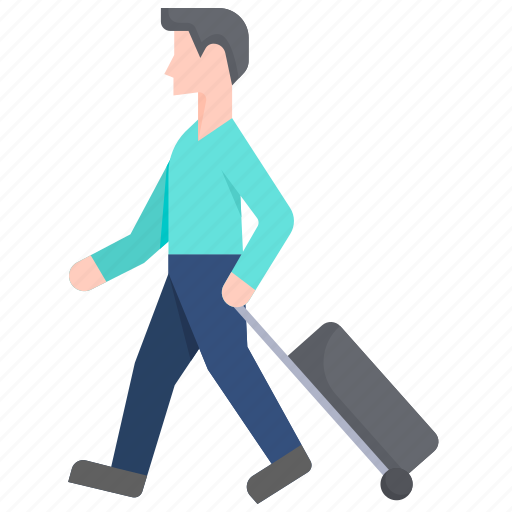 Traveler, airport, travel, luggage, passenger, flight, tourist icon - Download on Iconfinder