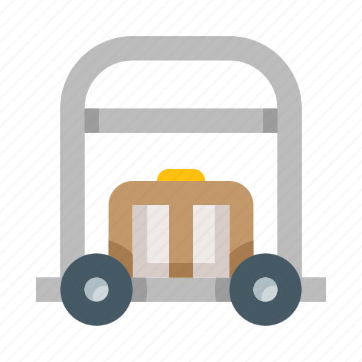 Baggage, luggage, luggage trolley, airport icon - Download on Iconfinder