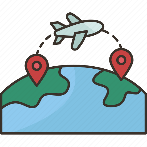 Flight, direct, destination, route, international icon - Download on Iconfinder