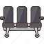 seat, chair, airplane, cabin, interior 