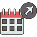 calendar, date, flight, trip, travel
