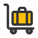 luggage, cart, trolley, baggage, suitcase