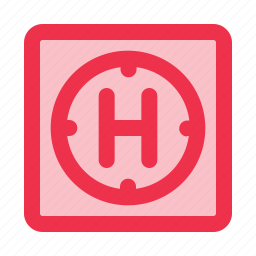 Heliport, letter, h, helicopter, sign, transportation icon - Download on Iconfinder