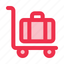 luggage, cart, trolley, baggage, suitcase