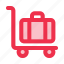 luggage, cart, trolley, baggage, suitcase 