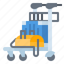 airport, bag, cart, luggage, trolley