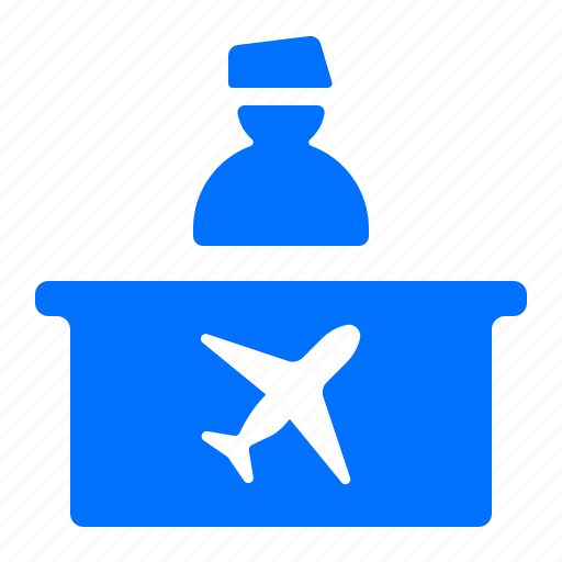 Airport, check in, desk, flight icon - Download on Iconfinder