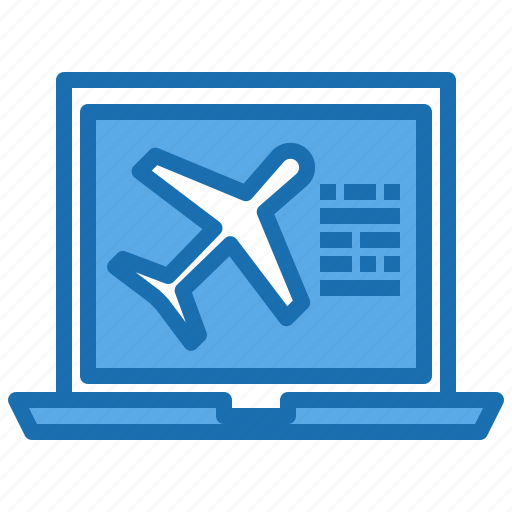 Booking, departure, flight, laptop, passenger, trip, vacation icon - Download on Iconfinder
