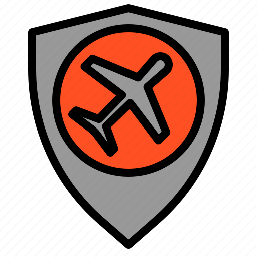 Airline, arrival, people, plane, shield, tourist, transport icon - Download on Iconfinder