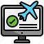 online, ticket, travel, airport, transportation, plane, transport, document 
