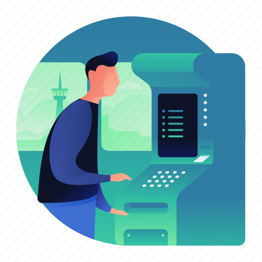 Atm, bank, man, money, withdraw icon - Download on Iconfinder
