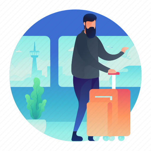 Bag, carrying bag, man, travel icon - Download on Iconfinder