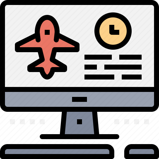 Computer, flight, technology, booking online, online service icon - Download on Iconfinder