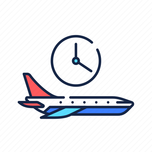 Airplane, airport, clock, departure, flights, service, time icon - Download on Iconfinder
