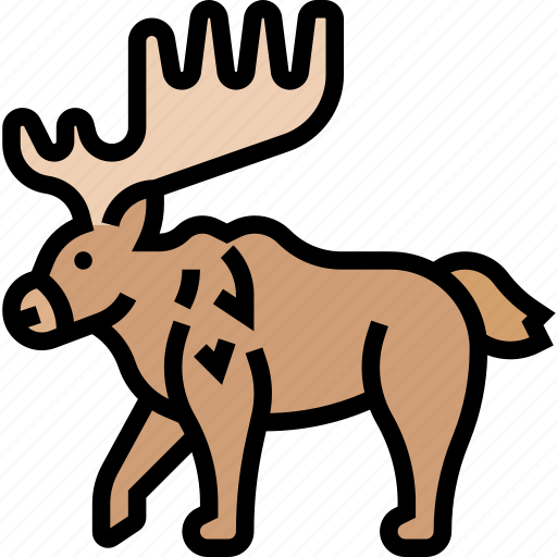Moose, elk, animal, antler, forest icon - Download on Iconfinder