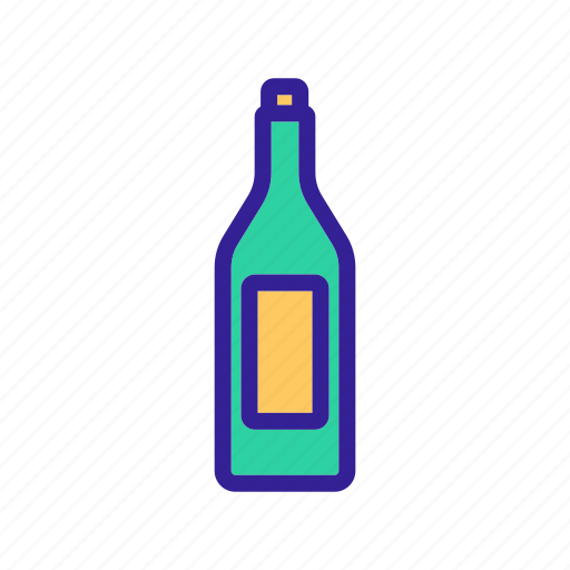 Alcohol, alcoholic, bottle, contour, drinks, glass, wine icon - Download on Iconfinder
