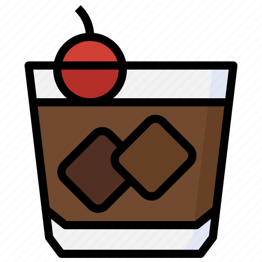 Black, russian, alcoholic, drink, beverage, cocktail, party icon - Download on Iconfinder