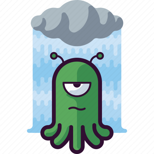 Alien, angry, bored, cloud, emoji, rain, ufo icon - Download on Iconfinder