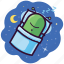 alien, bed, dream, emoji, sleep, space, ufo 