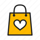 bag, cart, love, purchases, shopping, valentine day