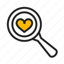 find, loupe, search, valentine day