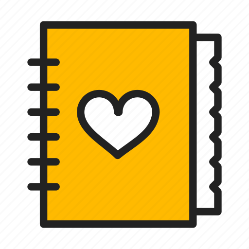 Book, contacts, diary, heart, journal, love, valentine day icon - Download on Iconfinder