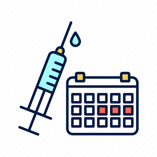 Calendar, syringe, vaccination icon - Download on Iconfinder