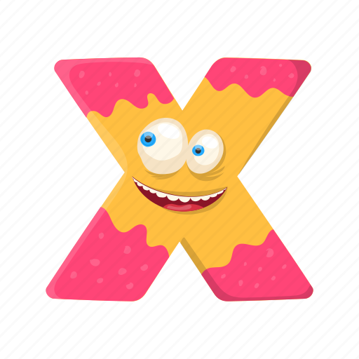 Capital letter, children education, english alphabet, funny x, monster x icon - Download on Iconfinder