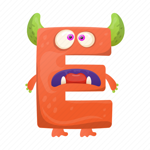Amazed e, capital letter, children education, develic character, english alphabet icon - Download on Iconfinder