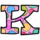 alphabet letter k, capital letter, capital letter k, colored alphabet, k 
