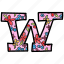 alphabet letter w, capital letter, capital letter w, colored alphabet, w 