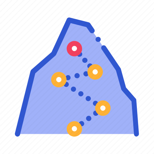 Alpinism, direction, mountain, points, way icon - Download on Iconfinder