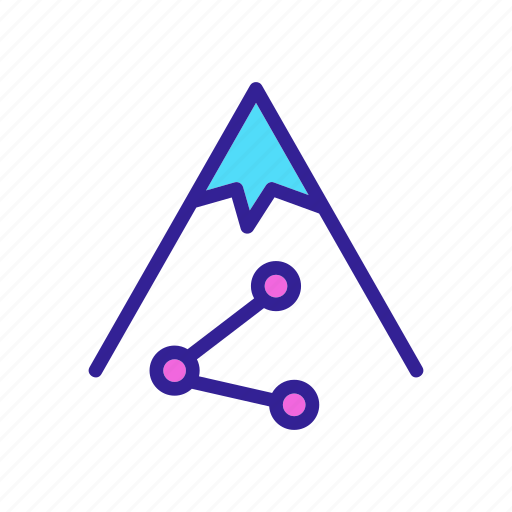 Alpinism, art, contour, linear, mountain, pass, snow icon - Download on Iconfinder