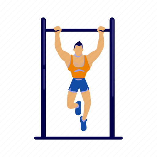 Athlete, sportsman, exercise, pull ups, gym illustration - Download on Iconfinder
