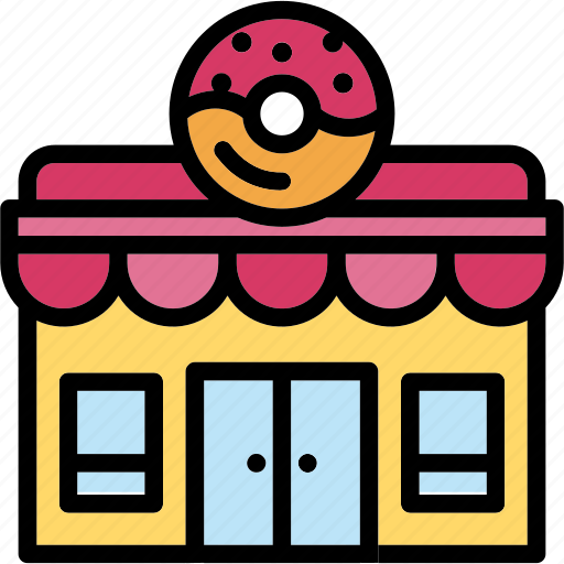 Donut, shop, bakery, sweets, dessert, building icon - Download on Iconfinder