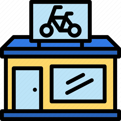 Bike, shop, bicycle, shopping, store, building icon - Download on Iconfinder