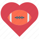 american, ball, football, heart, love, rugby, sport