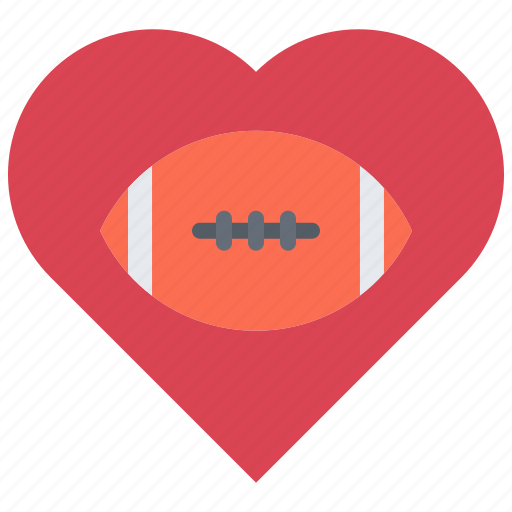 American, ball, football, heart, love, rugby, sport icon - Download on Iconfinder