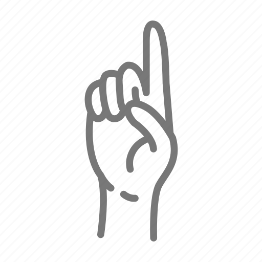 Asl, one, number one, hand, sign language icon - Download on Iconfinder
