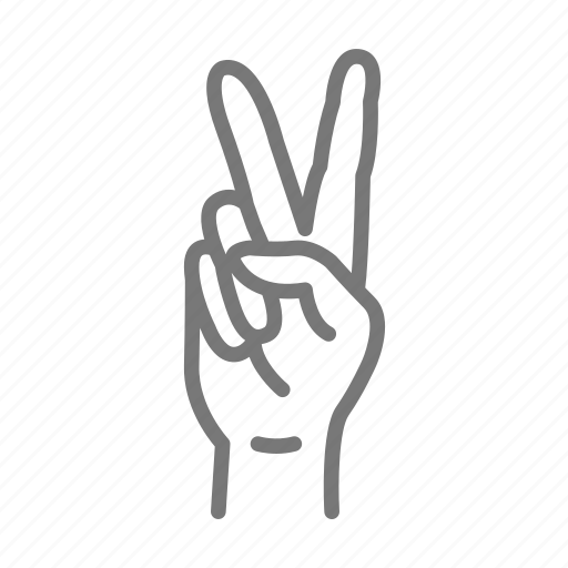 Asl, two, number two, sign language, hand icon - Download on Iconfinder