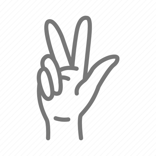 Asl, three, hand, sign language, number icon - Download on Iconfinder
