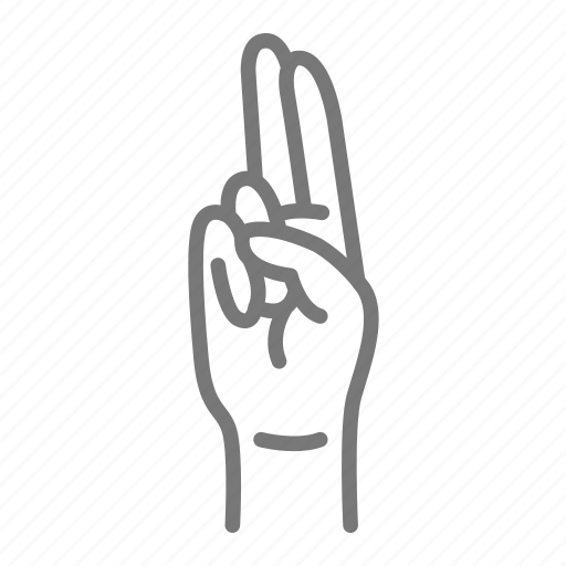 Asl, u, sign language, hand, letter u, alphabet icon - Download on Iconfinder
