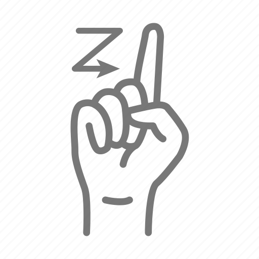 Asl, z, letter z, sign language, hand, alphabet icon - Download on Iconfinder