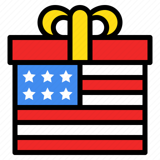 America, box, gift, giftbox, party, present, usa icon - Download on Iconfinder